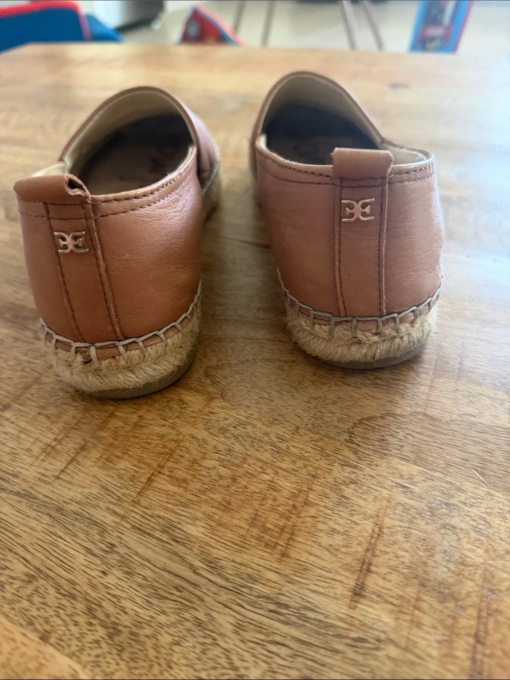 Sam Edelman Tan Leather Espadrille Slip-Ons